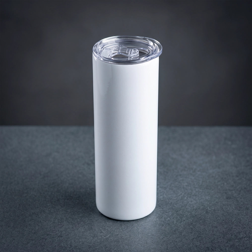 White Skinny Stainless Steel Tumbler 20 oz (600 ml)