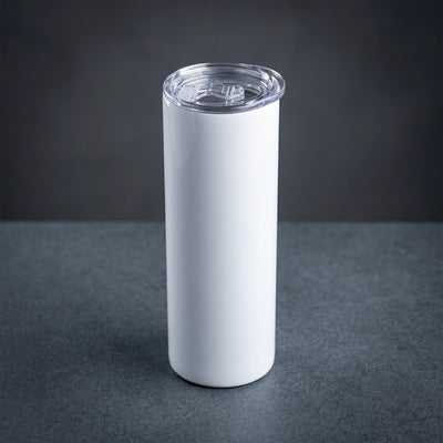 White Skinny Stainless Steel Tumbler 20 oz (600 ml)