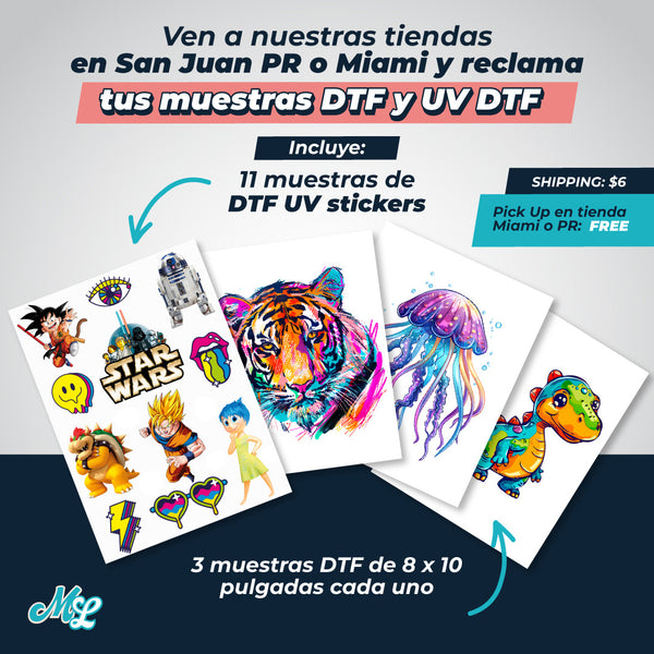 Free Sample Pack - Includess DTF Transfers And UV DTF Stickers