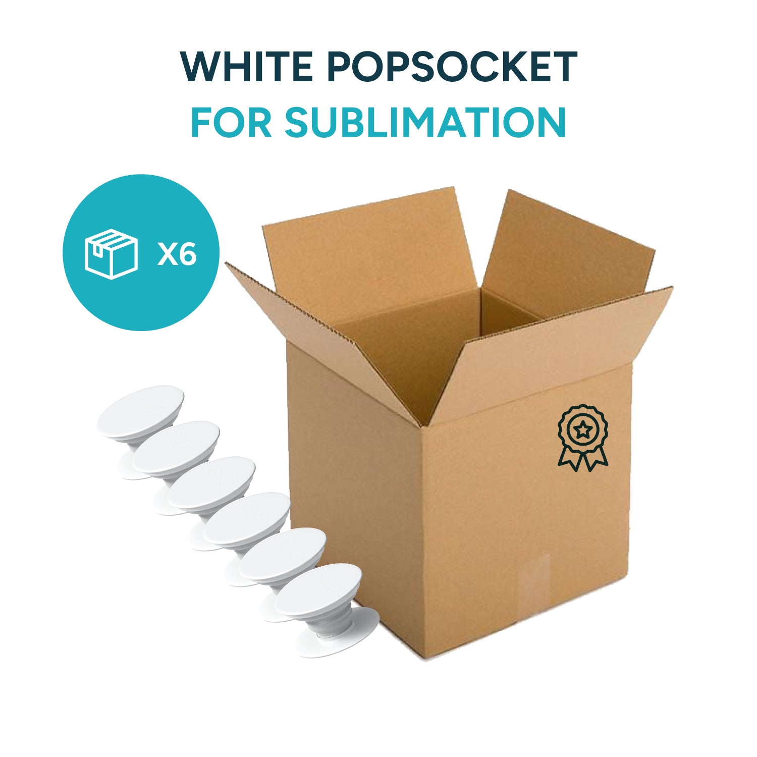 White Pop socket Phone Holder