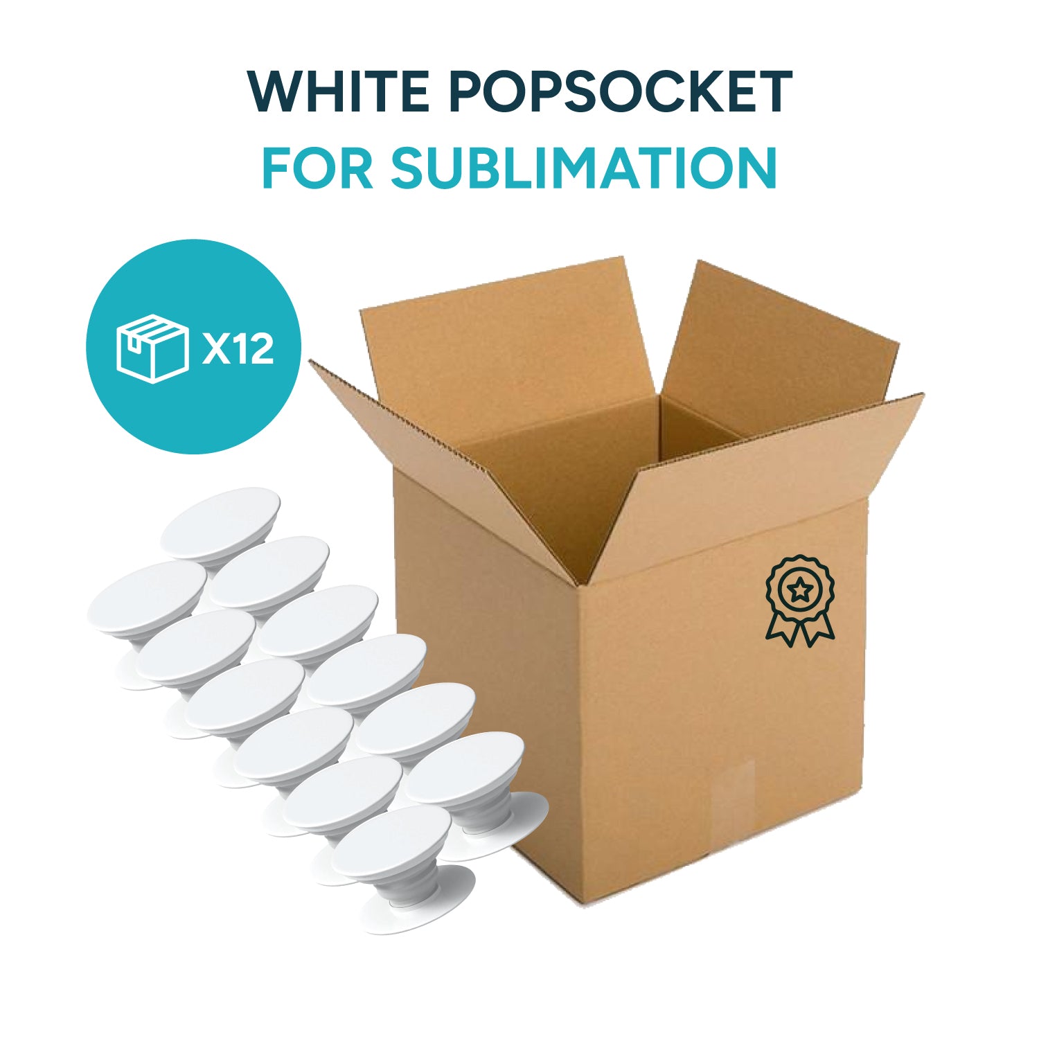 White Pop socket Phone Holder