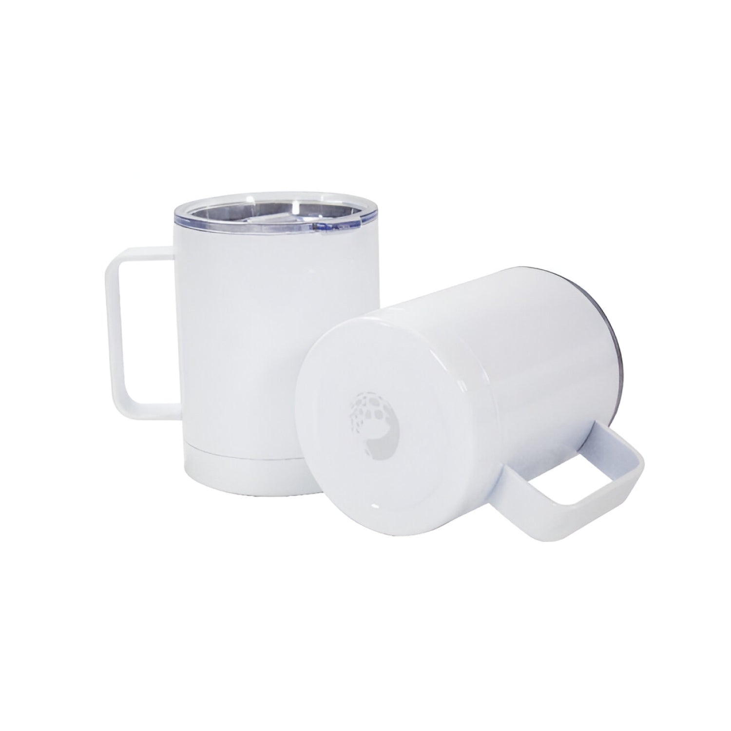 White stainless steel tumbler with handle 400 ml for sublimation