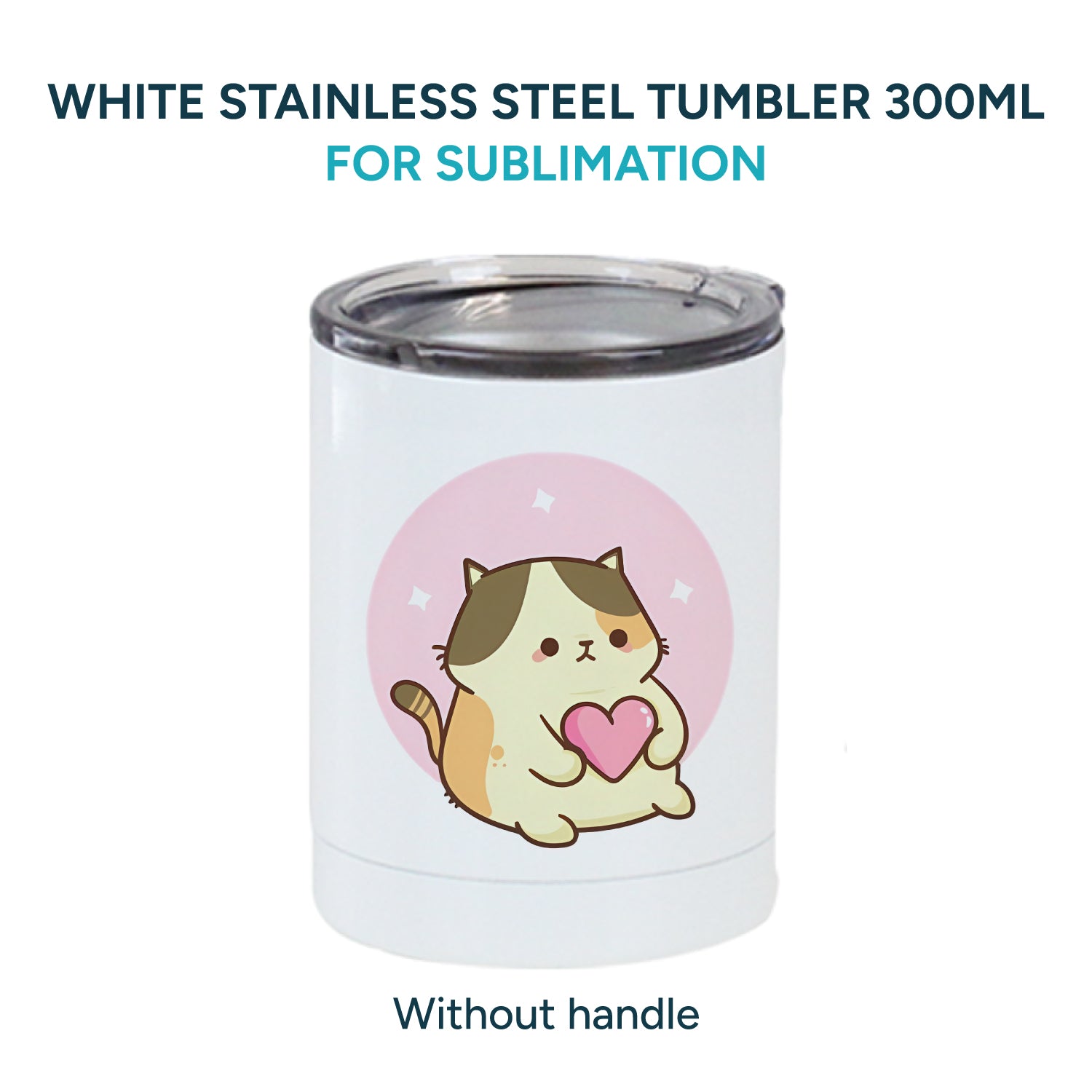 White stainless steel tumbler without handle 400 ml