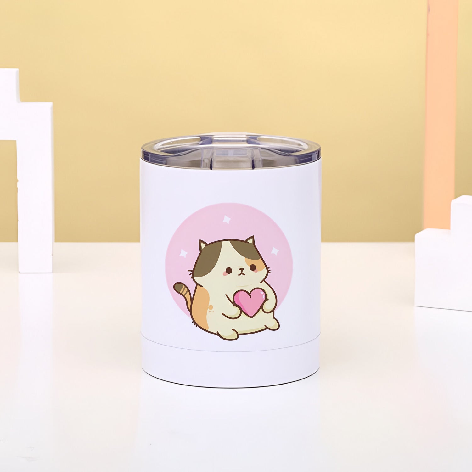 White stainless steel tumbler without handle 400 ml