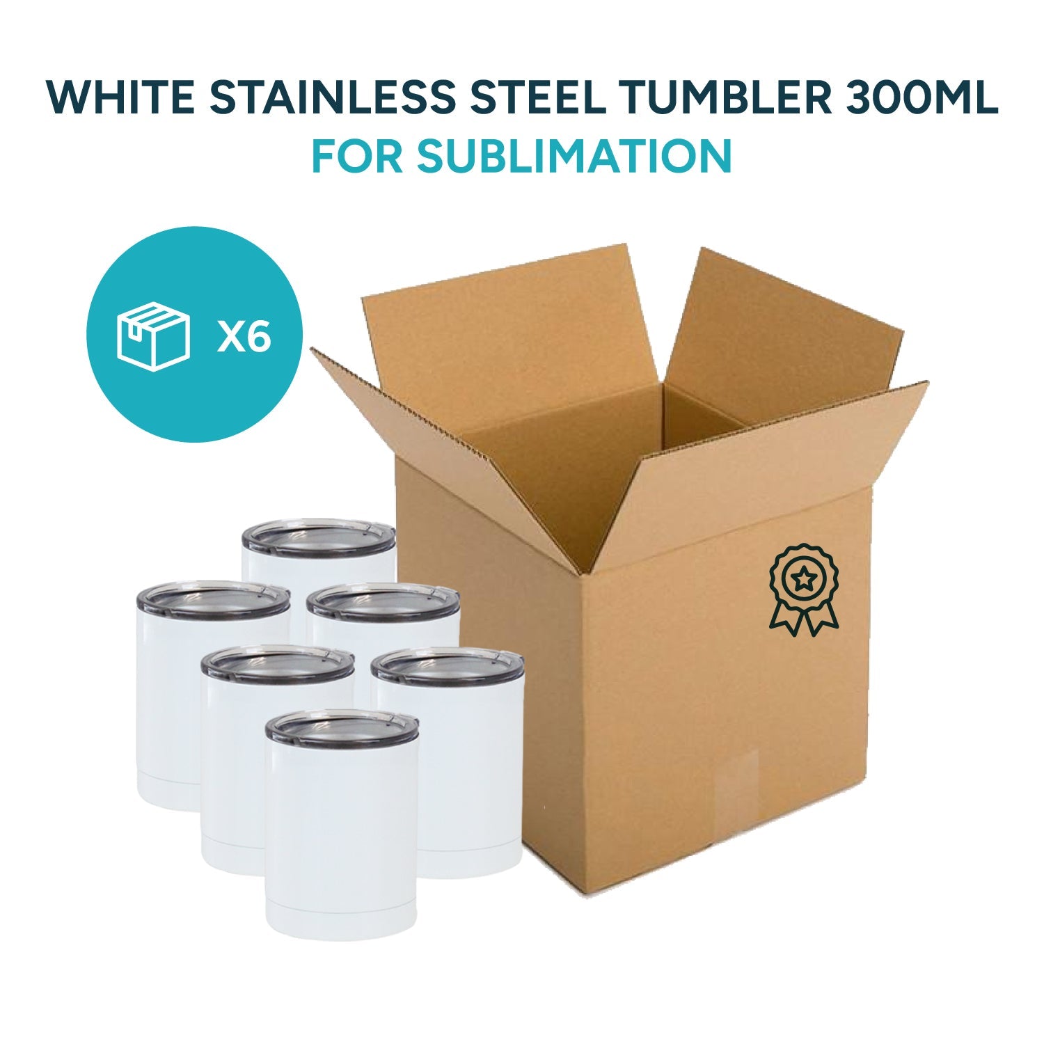 White stainless steel tumbler without handle 400 ml