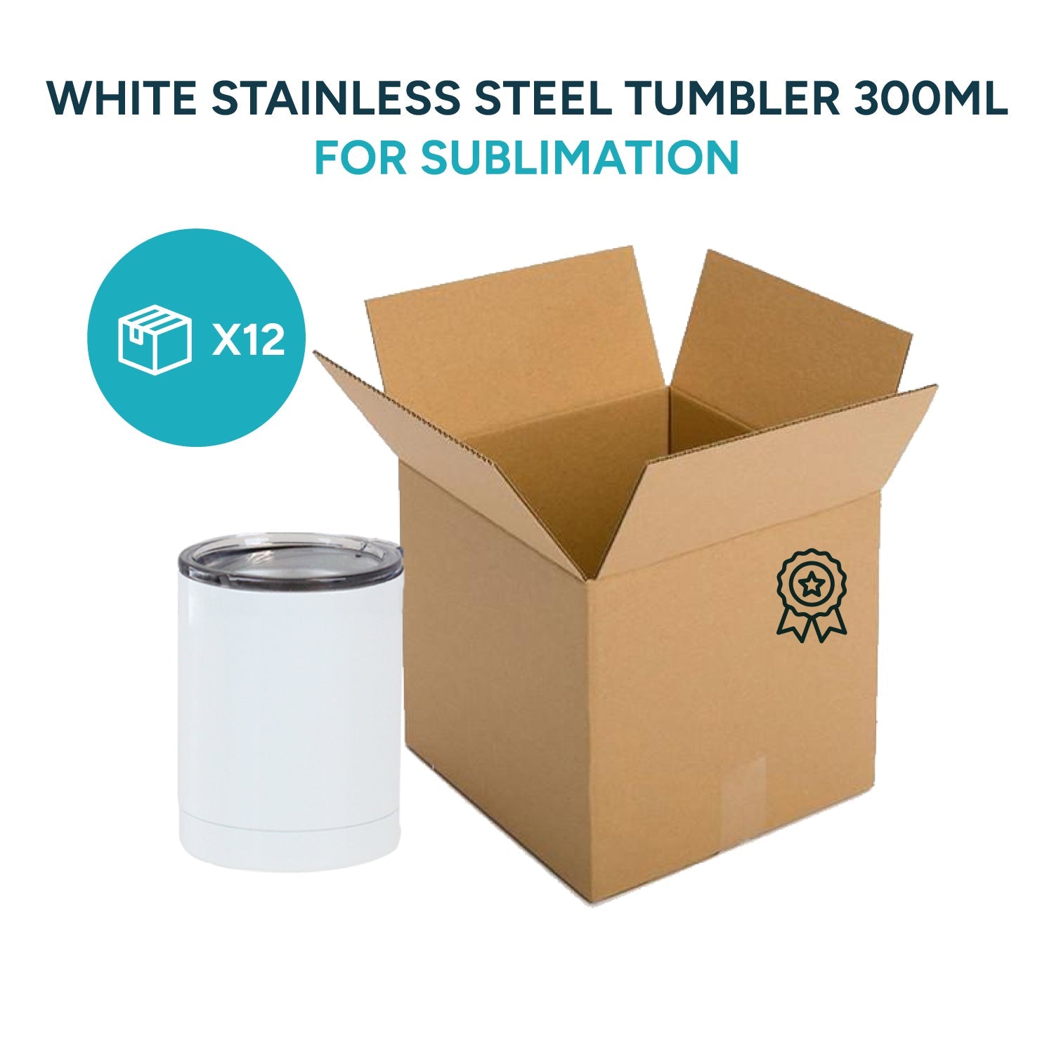White stainless steel tumbler without handle 400 ml