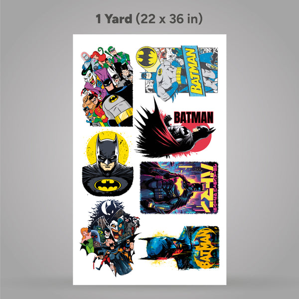 Printed DTF Sheets by Yards - Dark Knight Comic Vibes