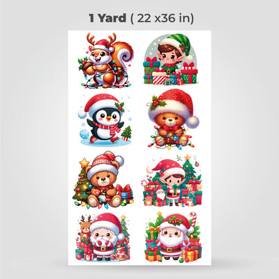 Printed DTF Sheets by Yards -  Christmas 1