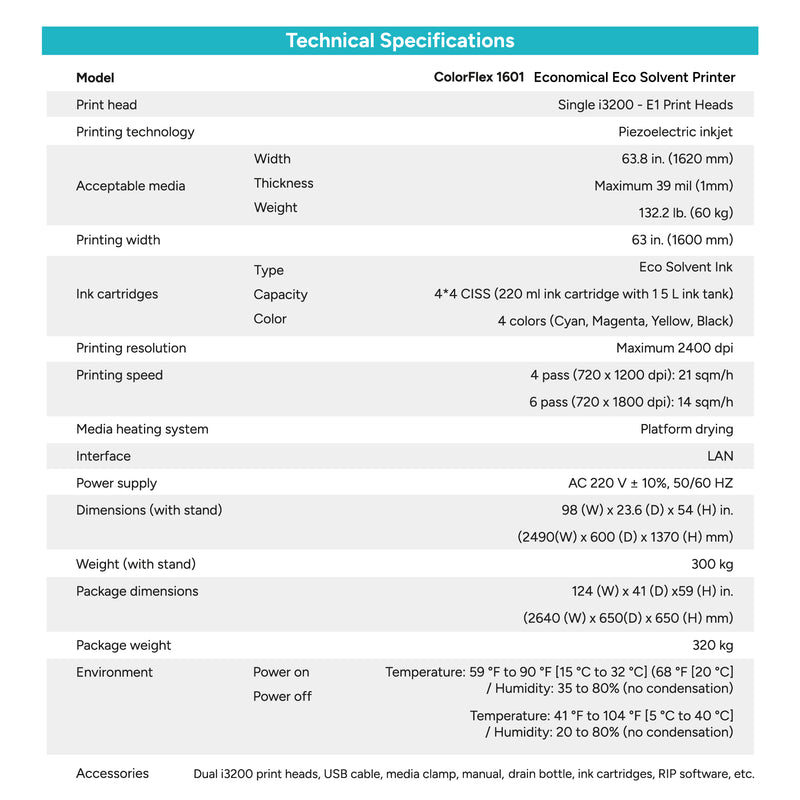 ColorFlex 1601 EcoSolvent Printer