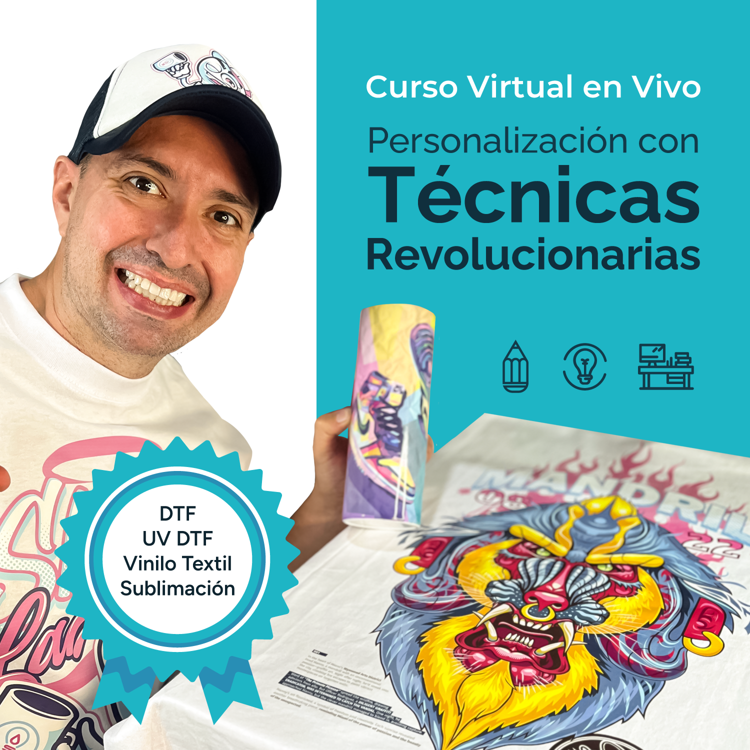 CURSO GRABADO: TECNICAS DE PERSONALIZACION (Sublimación, DTF Textil, UV DTF y Vinilos) |