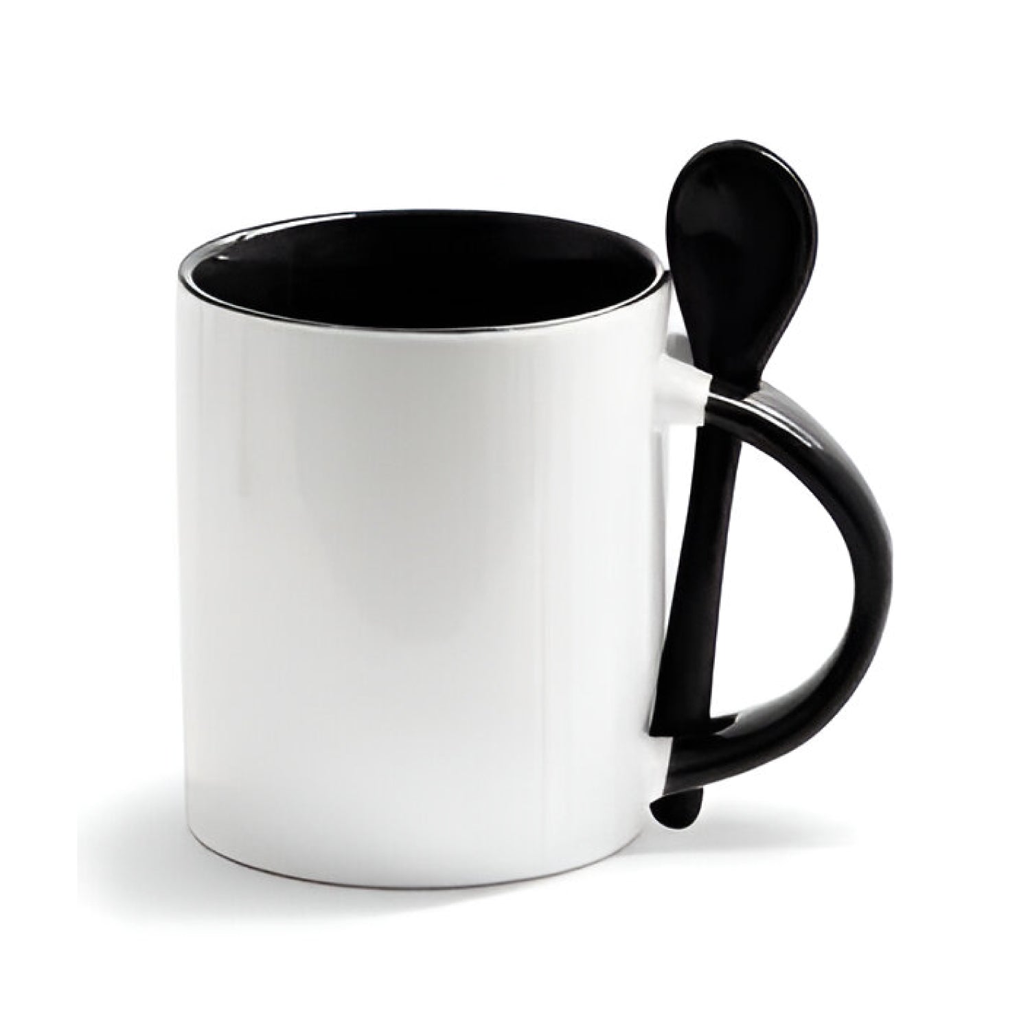 Mugs inside and colored spoon for sublimation 11 oz (Unit and box of 12 and 36 units)