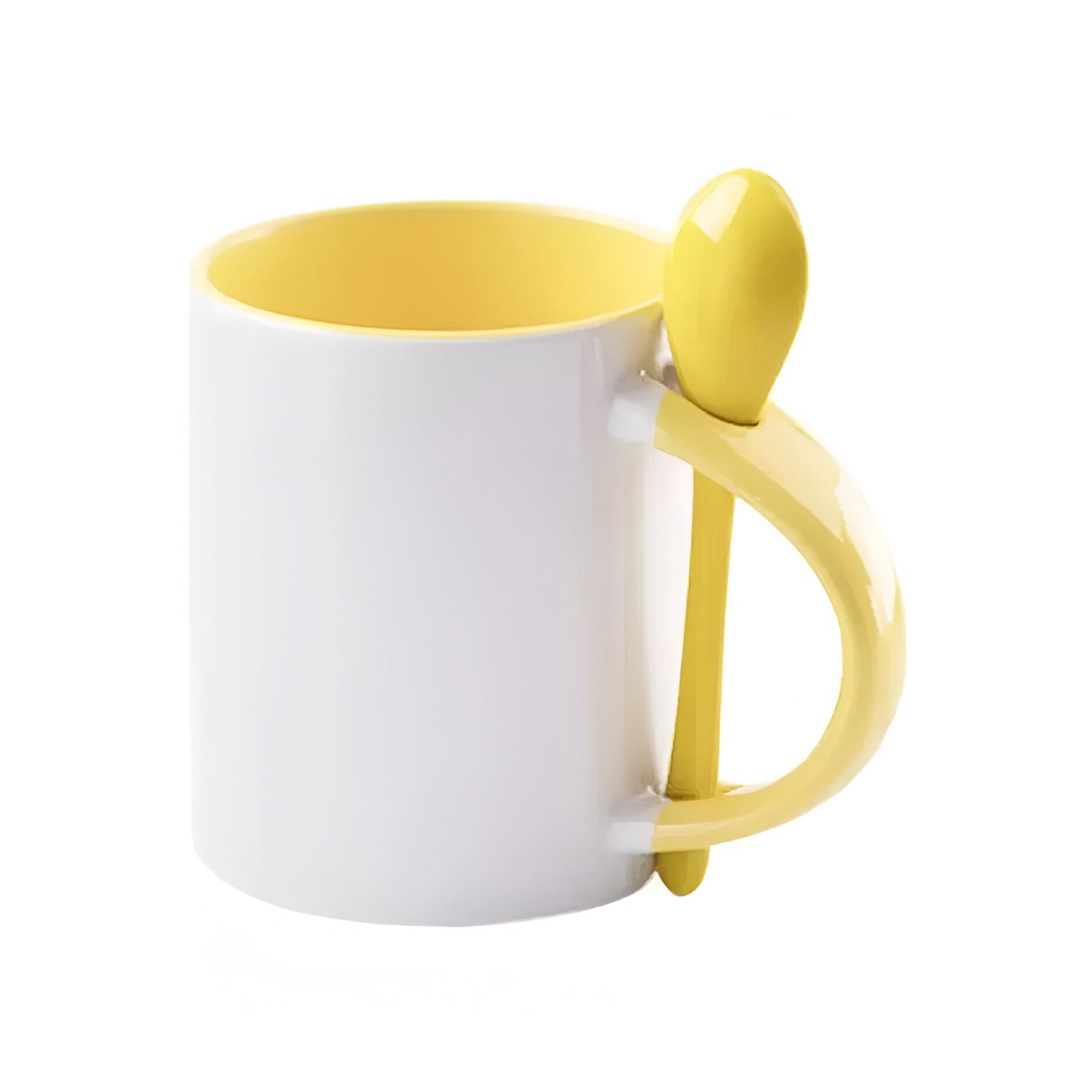 Mugs inside and colored spoon for sublimation 11 oz (Unit and box of 12 and 36 units)