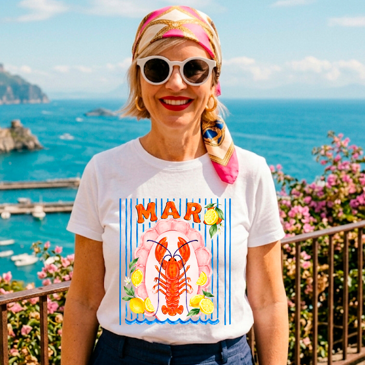 Printed DTF Sheets by Yards - Italian Coastal Summer – Lemons, Seafood & Dolce Vita