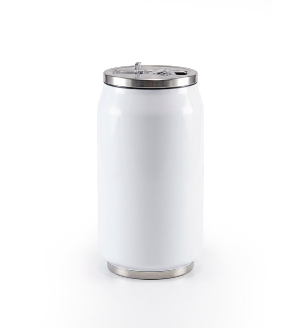12 oz white double-walled steel can