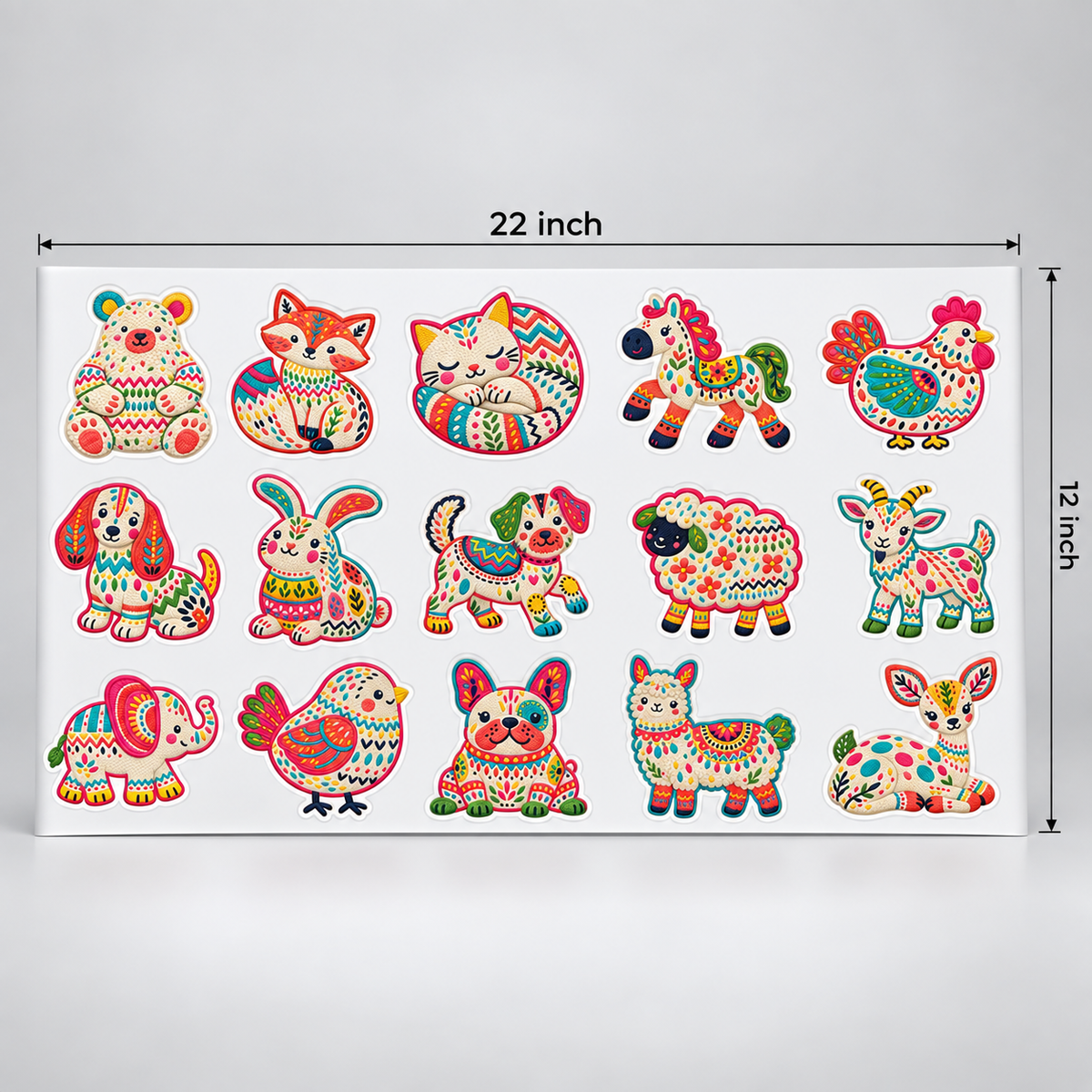 UV DTF Sticker Pack -  Colorful Folk Animals UV DTF Sticker Pack