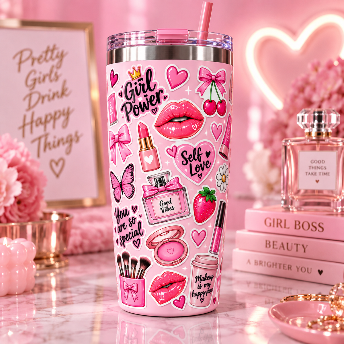 UV DTF Sticker Pack -  Girly Makeup & Beauty Collection