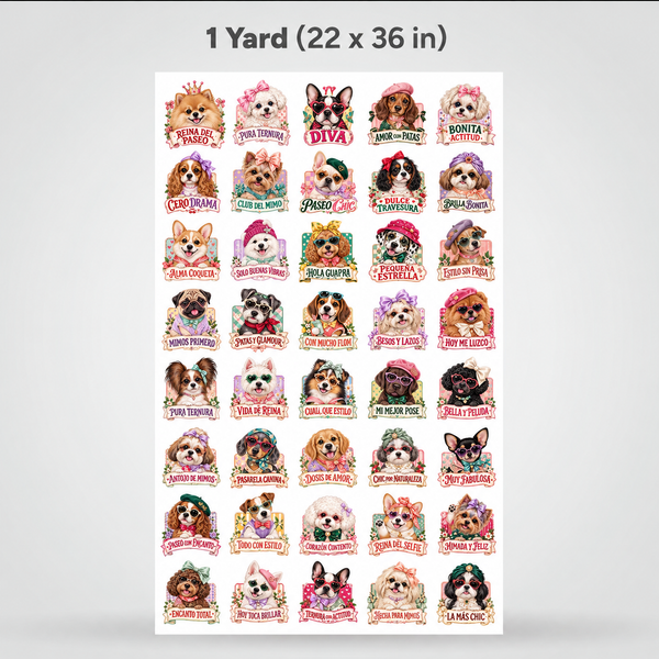 UV DTF Sticker Pack - Paws & Glam UV DTF Sticker Pack – Cute Vintage Dog Decals