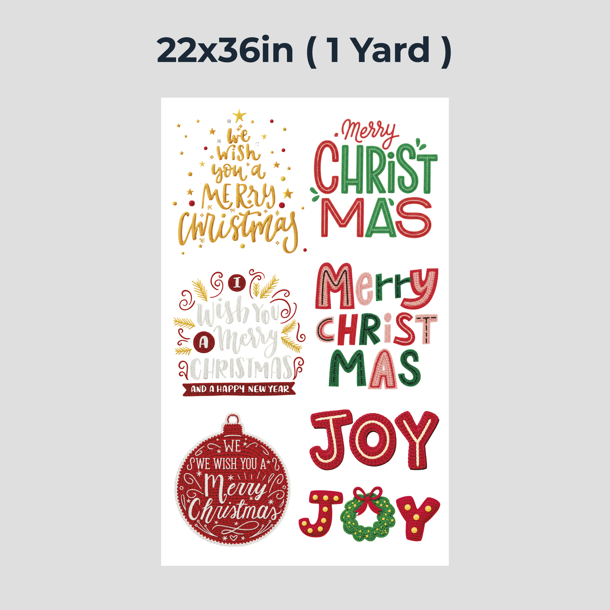 Printed DTF Sheets by Yards -Merry Christmas Crochet (2)