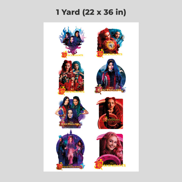 Printed DTF Sheets by Yards - Descendants