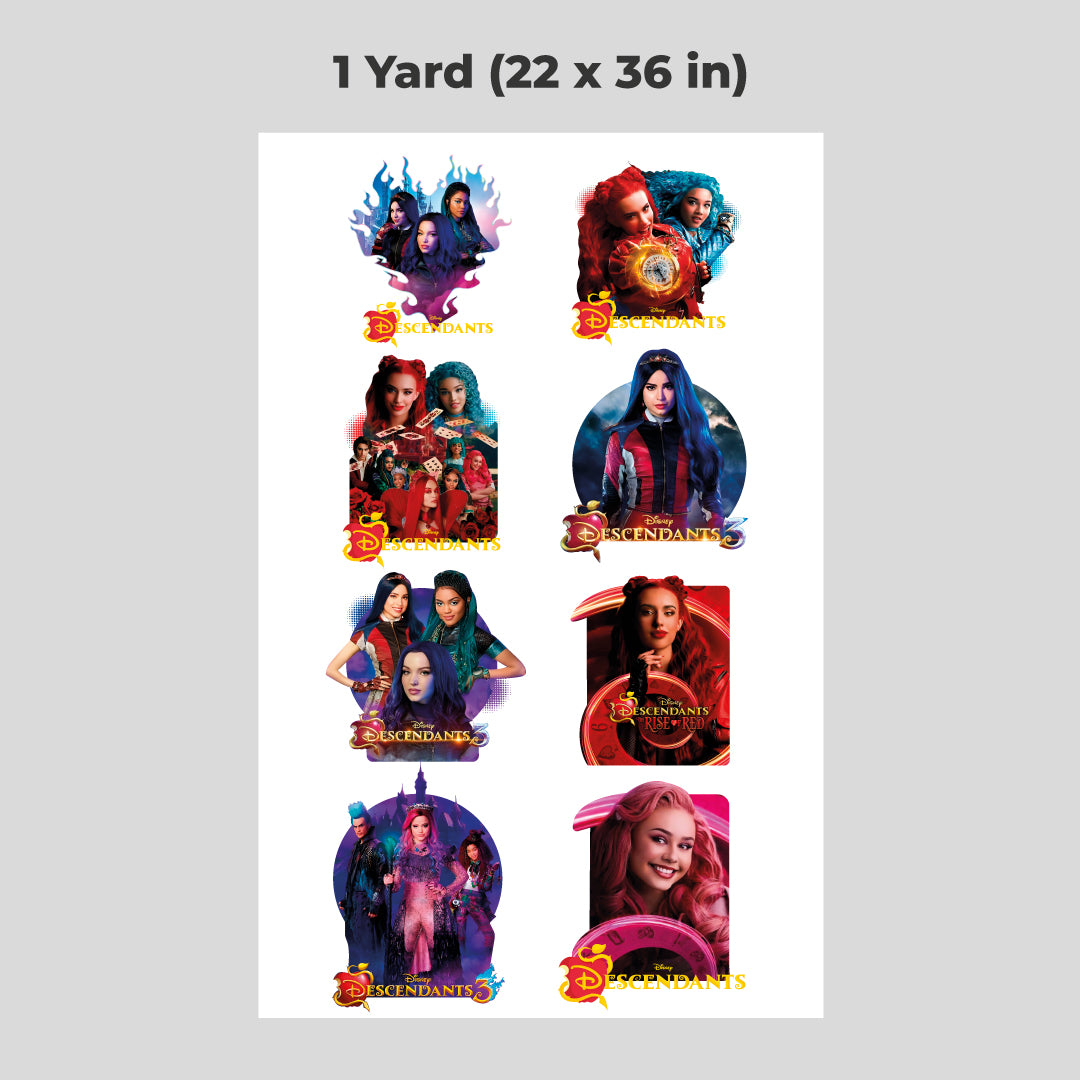 Printed DTF Sheets by Yards - Villain Heirs - Royal Rebels & Fantasy Legacy