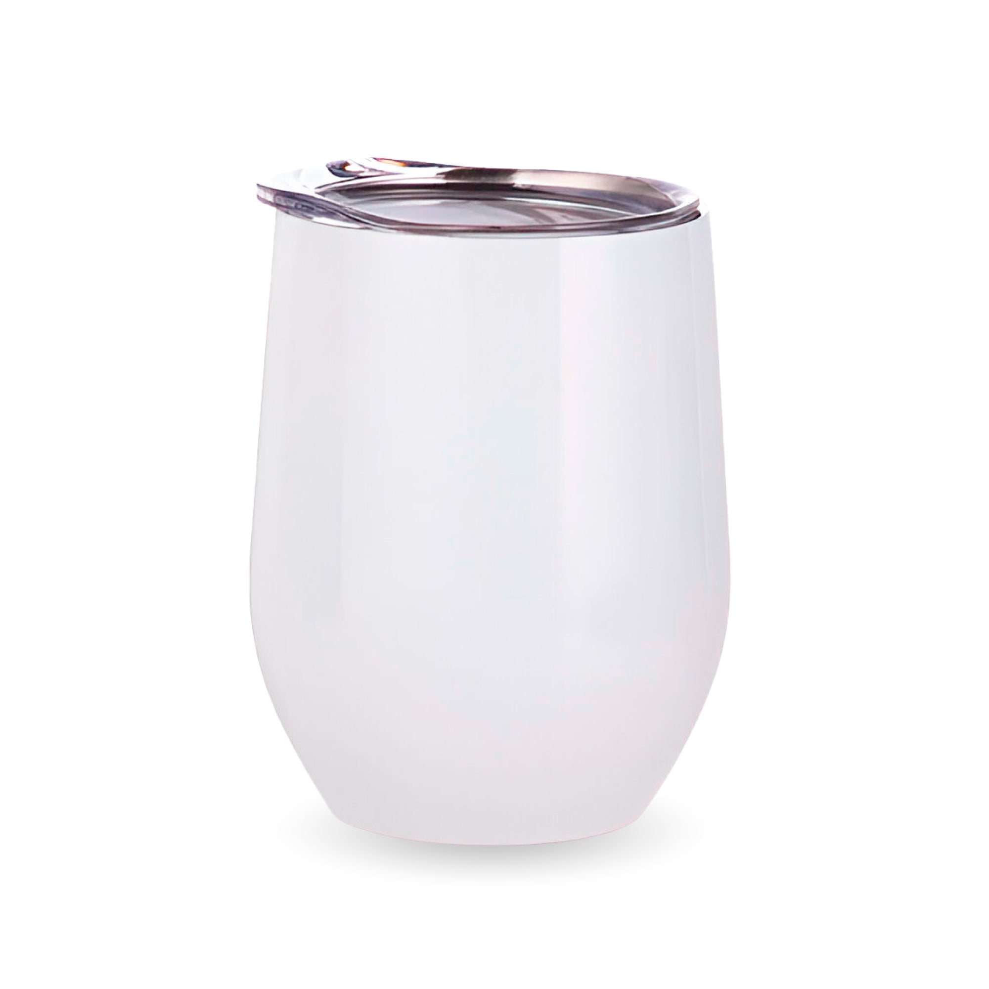 White 12 oz Double Wall Stainless Steel Eggball Tumbler