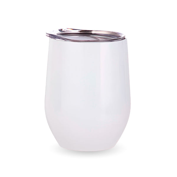 White 12oz Double Wall Stainless Steel Eggball Tumbler (Box 6,12,36)