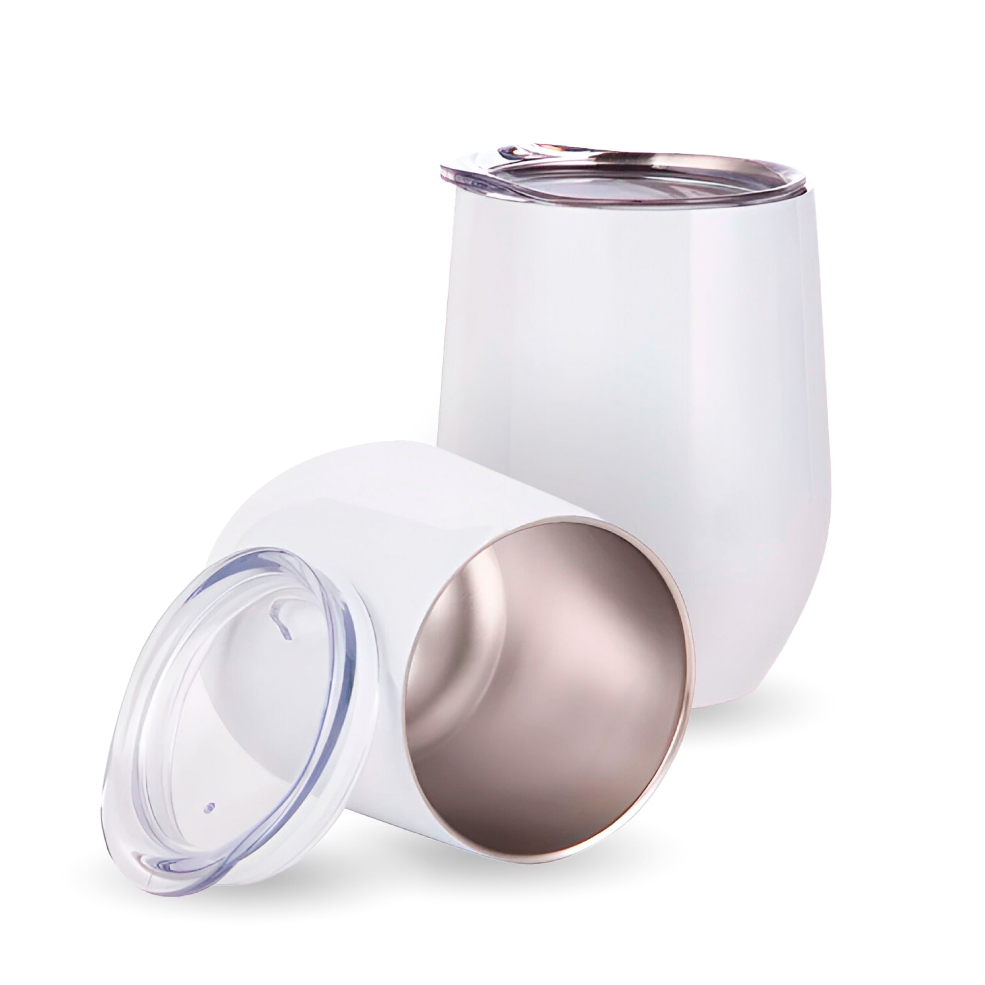 White 12 oz Double Wall Stainless Steel Eggball Tumbler