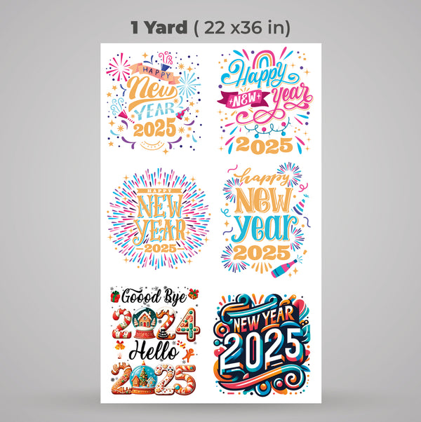 Printed DTF Sheets by Yards -  New Year