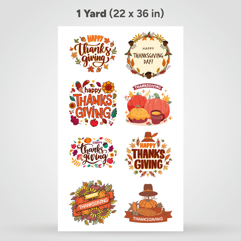 Printed DTF Sheets by Yards - Thanksgiving