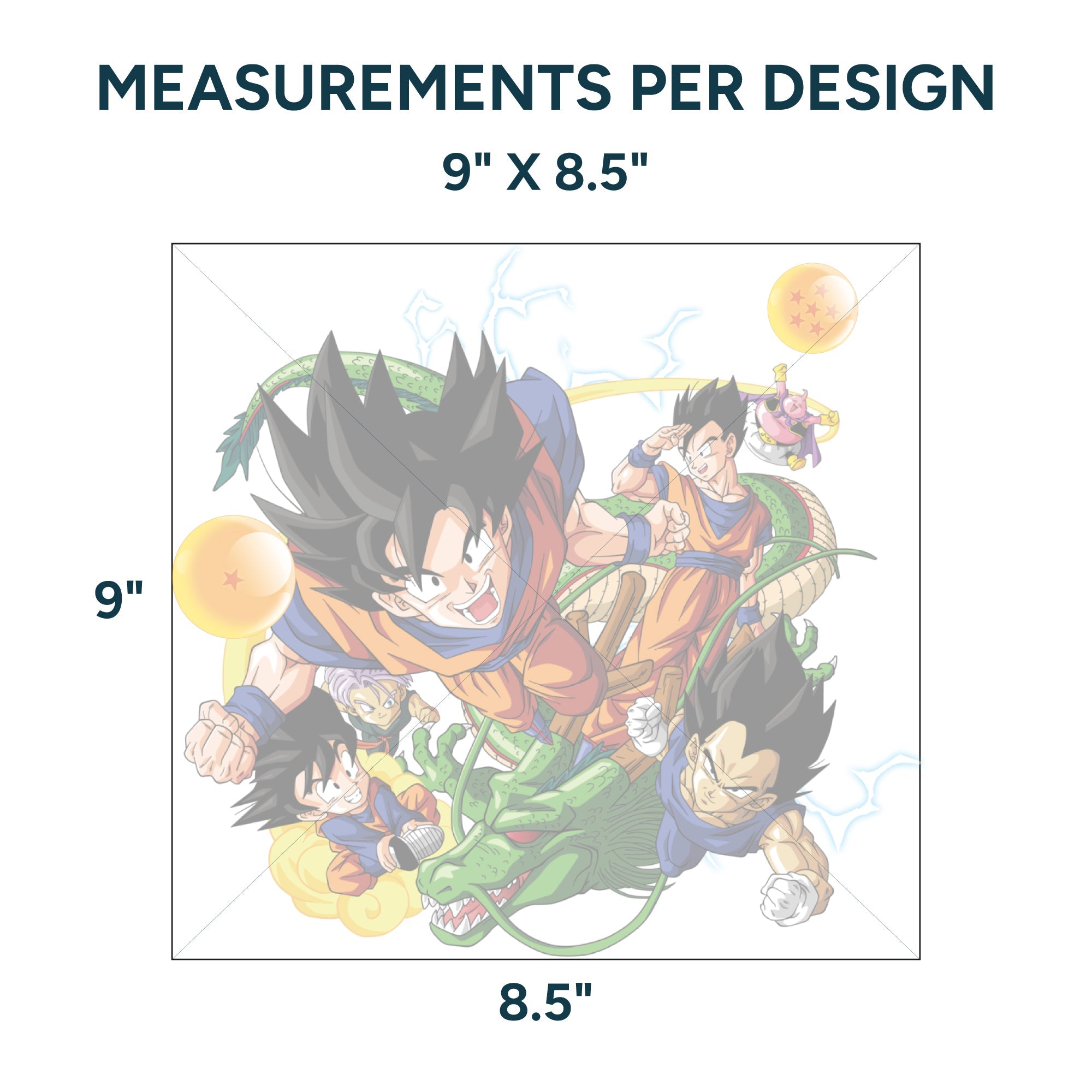 Printed DTF Sheets by Yards - Dragon Ball