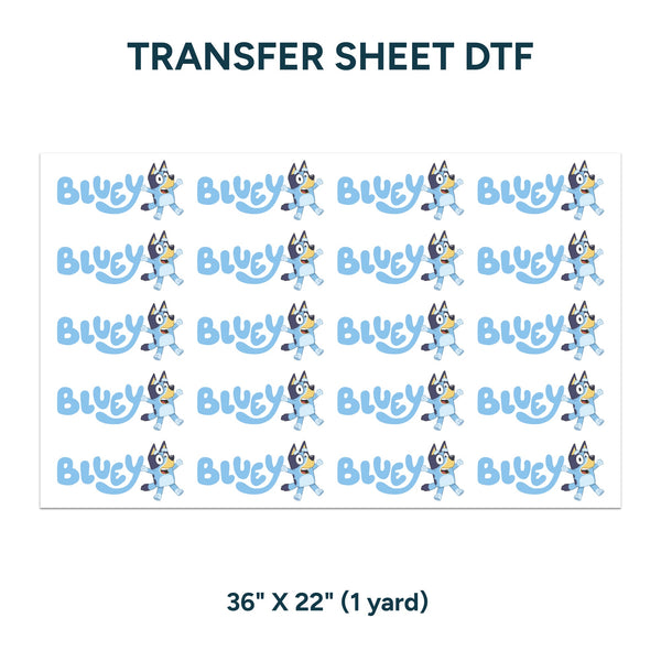 Printed DTF Sheets by Yards - Bluey design 2