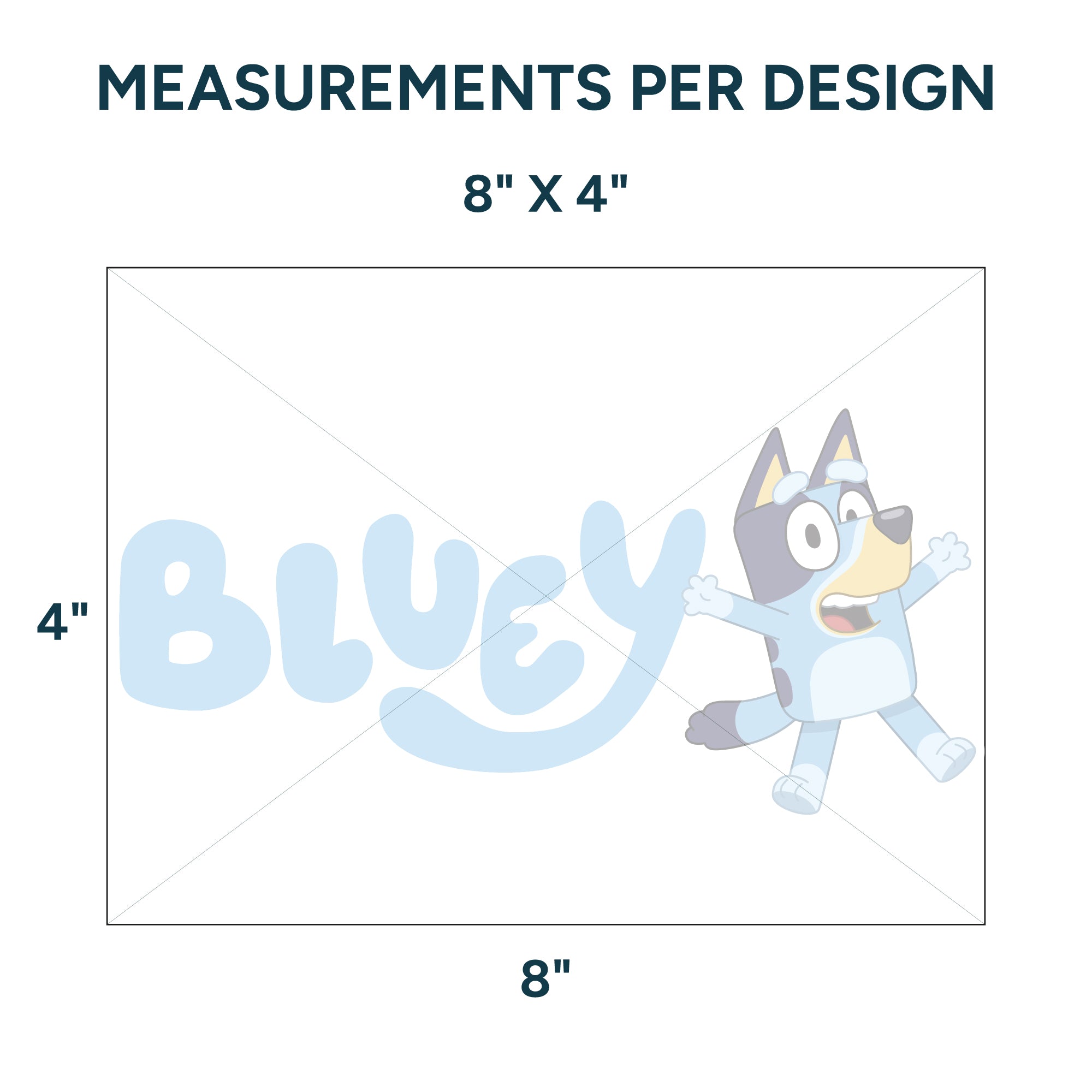 Printed DTF Sheets by Yards - Bluey design 2