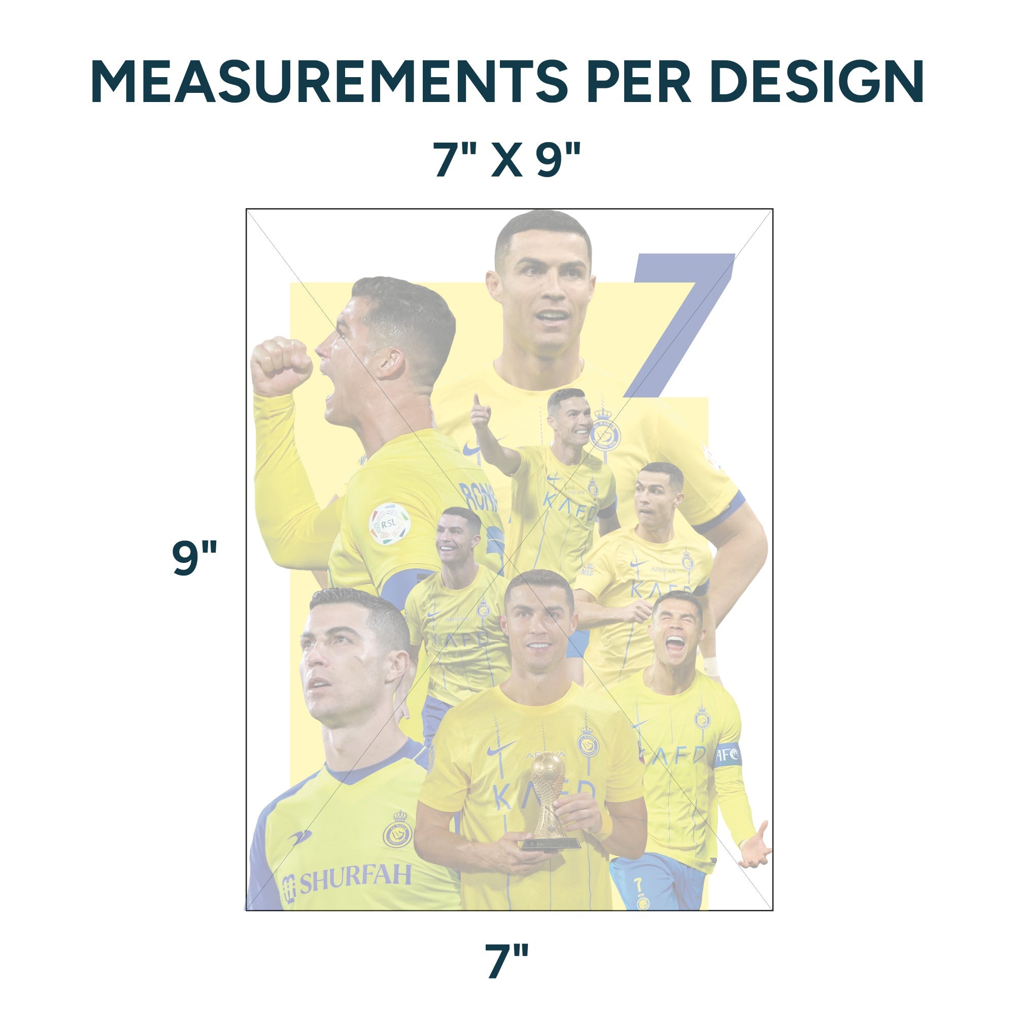 Printed DTF Sheets by Yards - Cristiano Ronaldo