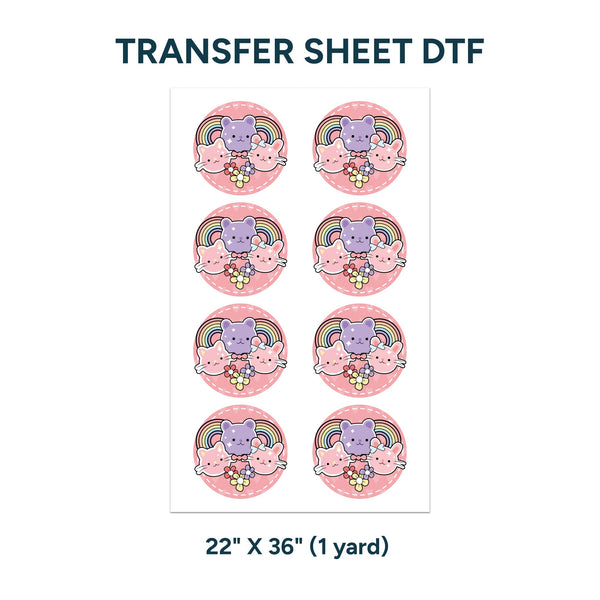 Printed DTF Sheets by Yards - Cute design 2