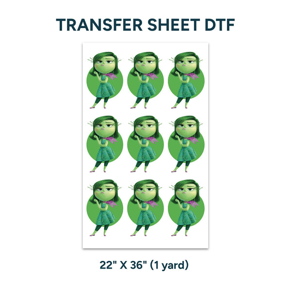 Printed DTF Sheets by Yards - Disgust inside out