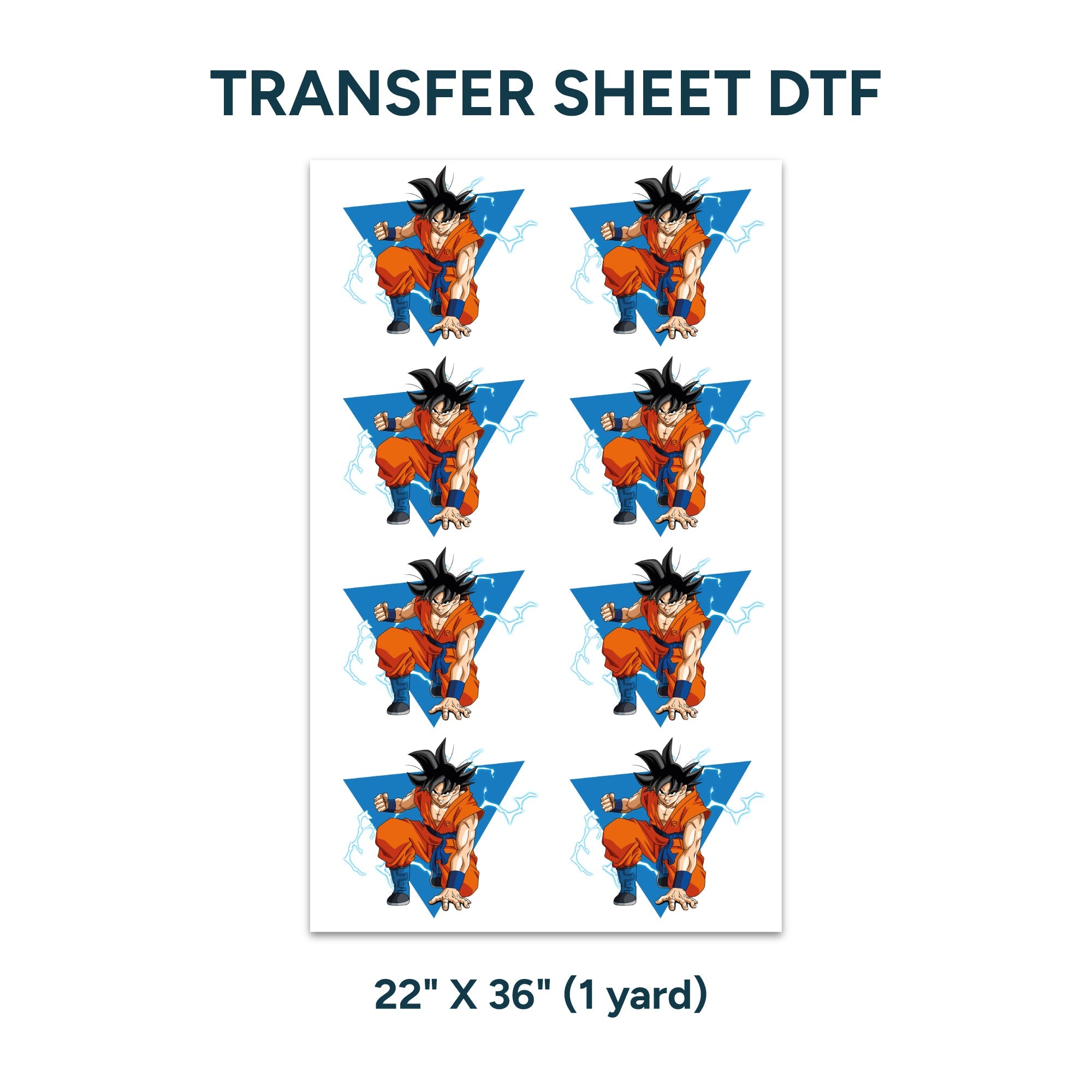 Printed DTF Sheets by Yards - Goku