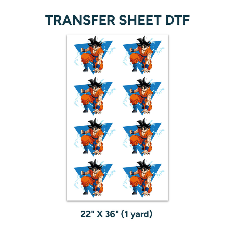 Printed DTF Sheets by Yards - Goku