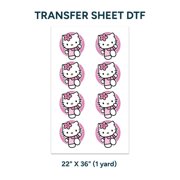 Printed DTF Sheets by Yards - Hello Kitty