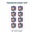 Printed DTF Sheets by Yards - Inside Out design 2