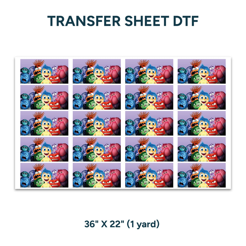 Printed DTF Sheets by Yards - Inside Out design 3