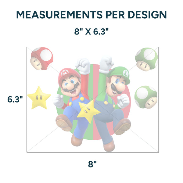 Printed DTF Sheets by Yards - Mario and Luigi