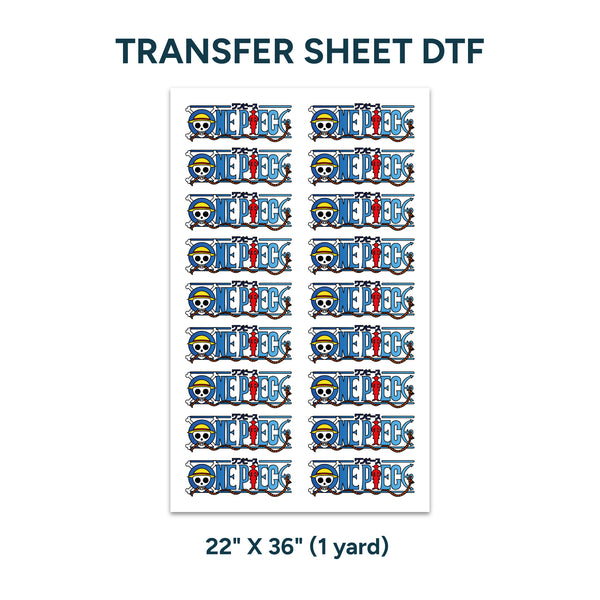 Printed DTF Sheets by Yards - One Piece Logo