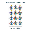 Printed DTF Sheets by Yards - Pokemon design 2