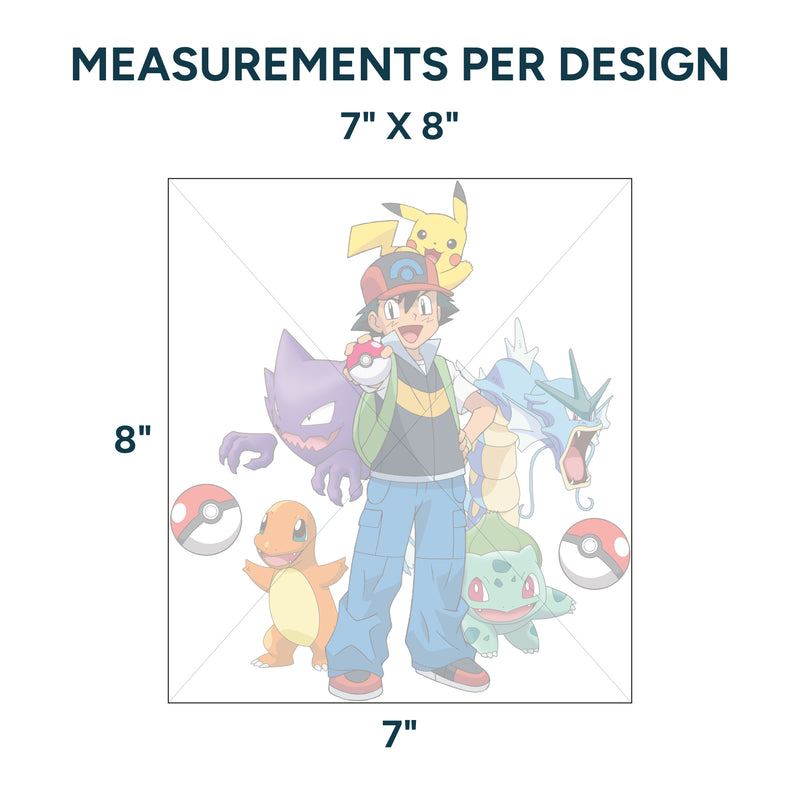 Printed DTF Sheets by Yards - Pokemon design 2