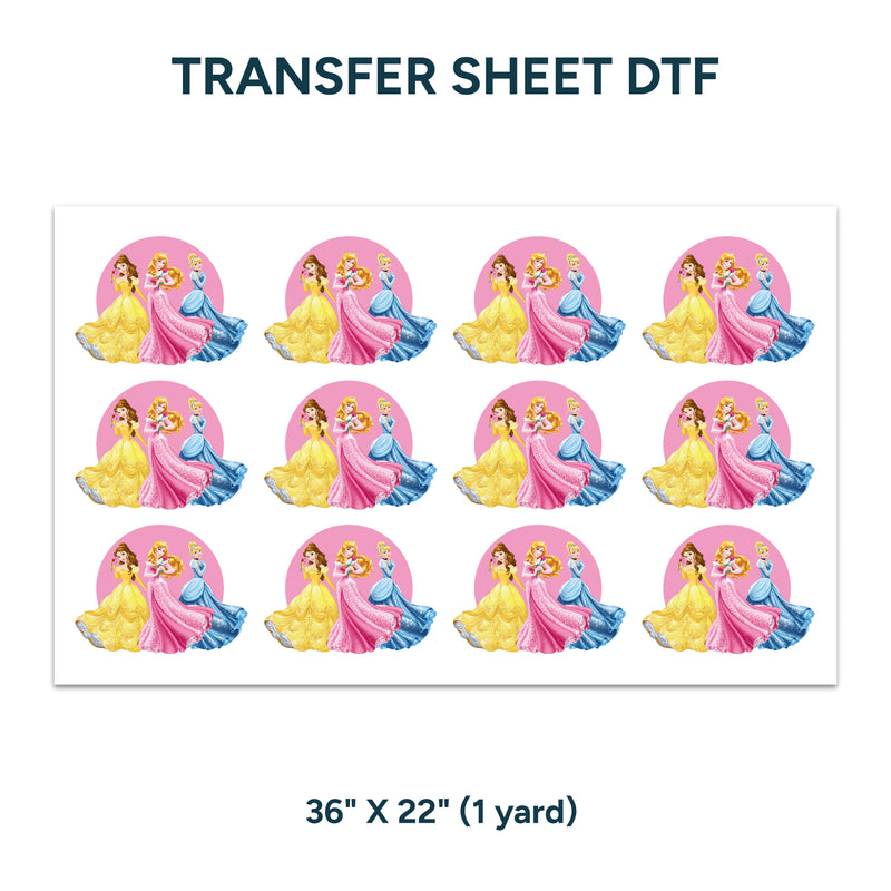 Printed DTF Sheets by Yards - Princess design 1