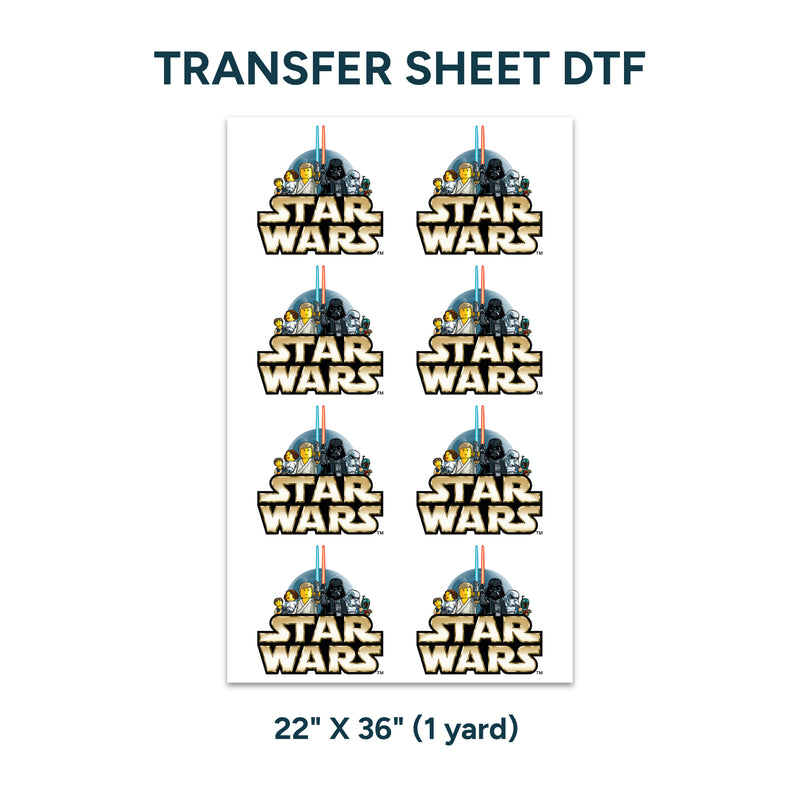 Printed DTF Sheets by Yards - Star Wars