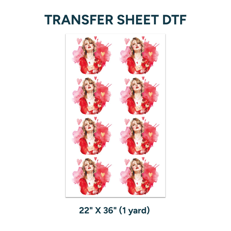 Printed DTF Sheets by Yards - Taylor Swift design 1