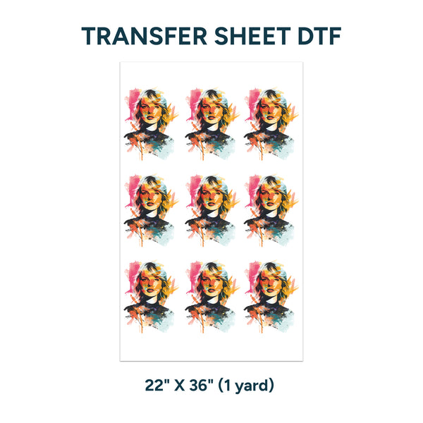 Printed DTF Sheets by Yards - Taylor Swift design 2