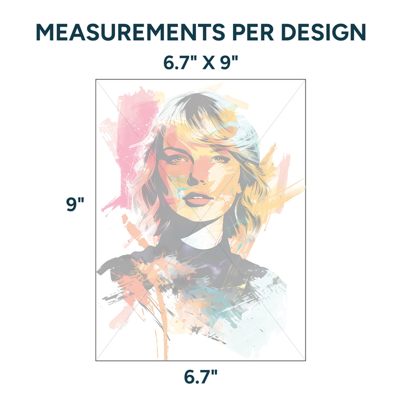 Printed DTF Sheets by Yards - Taylor Swift design 2