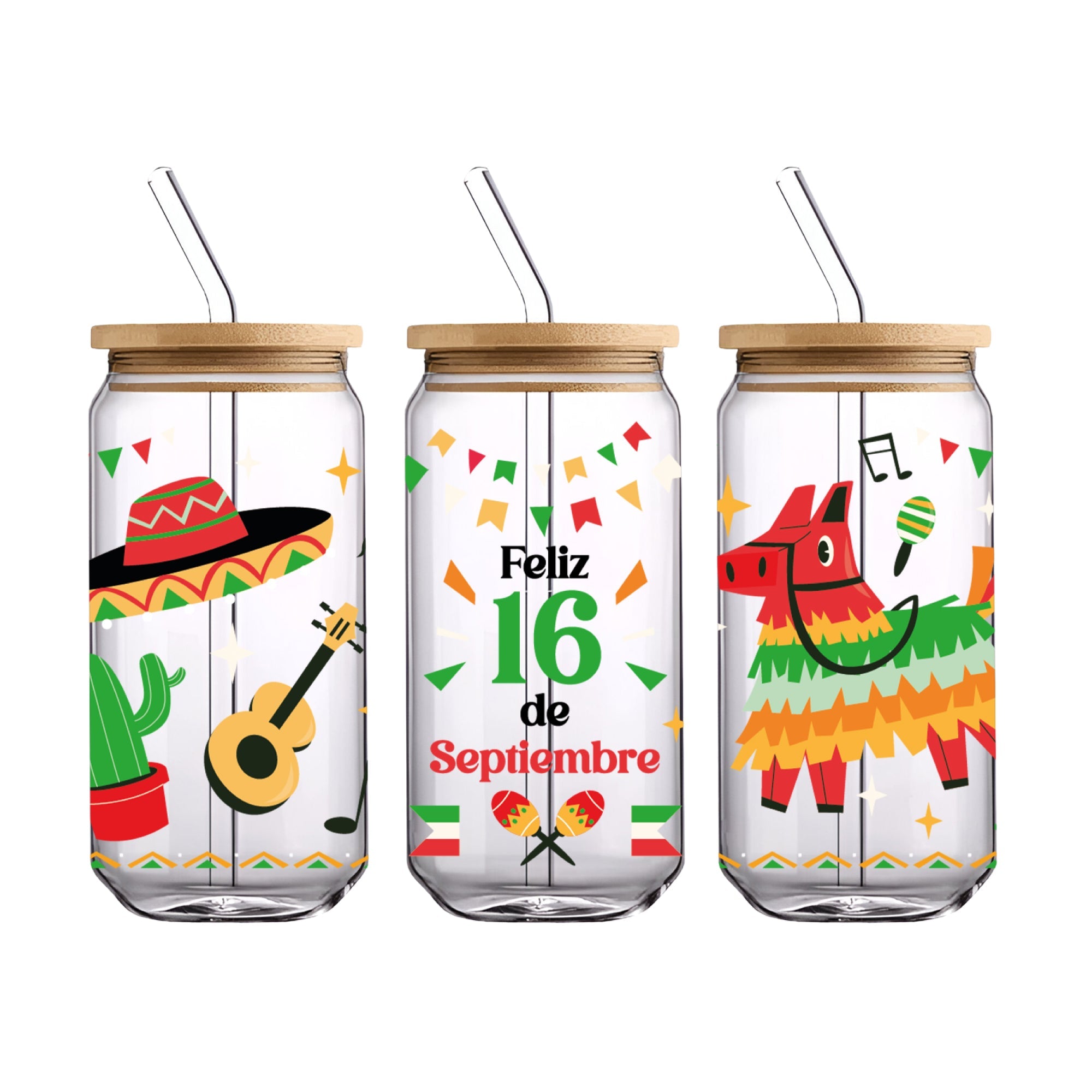 UV DTF WRAP LIBBEY CUP - Mexican Independence Day design 2